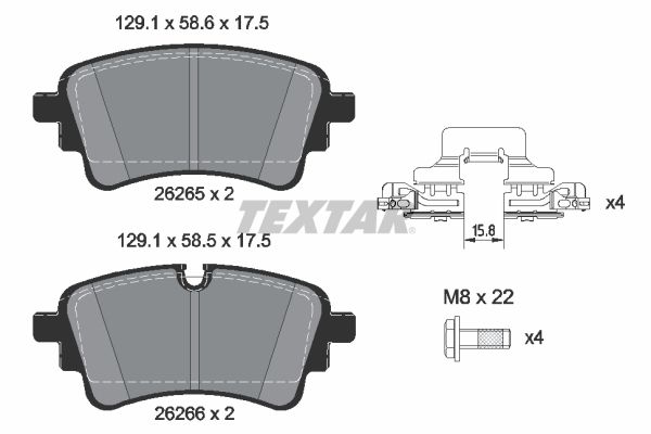 TEXTAR 2626503 Brake Pad Set, disc brake