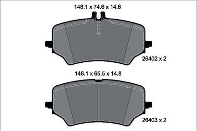 Brake Pad Set, disc brake TEXTAR 2640201