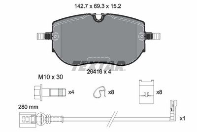 Brake Pad Set, disc brake TEXTAR 2641601