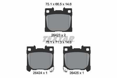 Brake Pad Set, disc brake TEXTAR 2642301