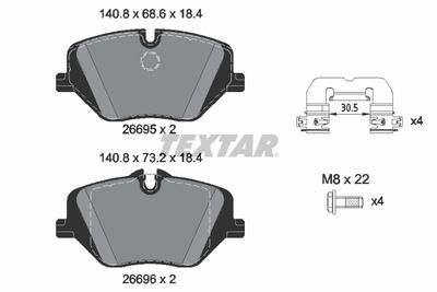 Brake Pad Set, disc brake TEXTAR 2669501