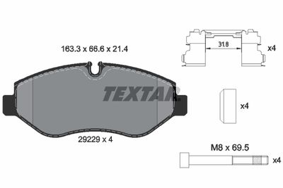 Brake Pad Set, disc brake TEXTAR 2922901