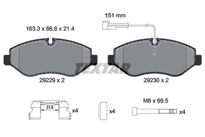 Brake Pad Set, disc brake TEXTAR 2922902