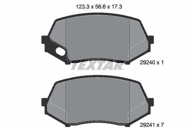 Brake Pad Set, disc brake TEXTAR 2924001
