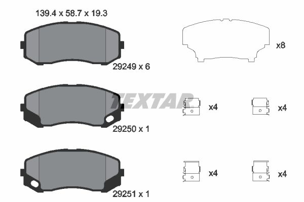 TEXTAR 2924901 Brake Pad Set, disc brake