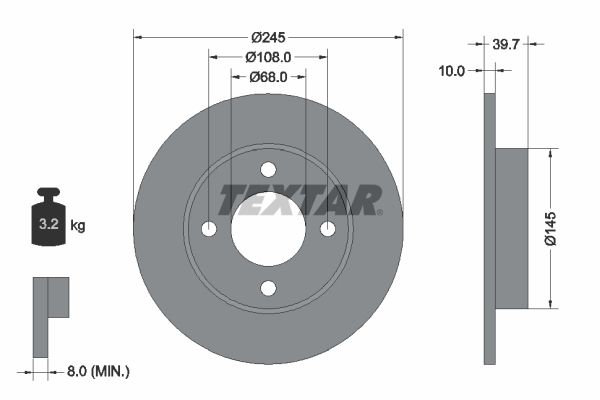 TEXTAR 92026300 Brake Disc