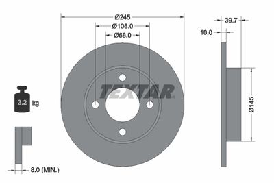 Brake Disc TEXTAR 92026300