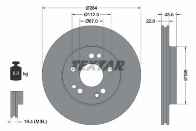 Brake Disc TEXTAR 92031900