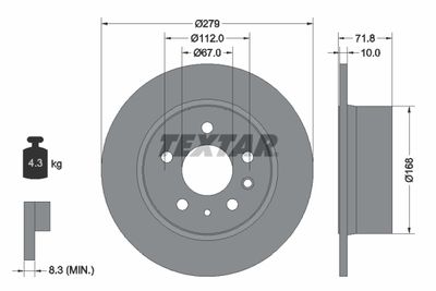 Brake Disc TEXTAR 92032600