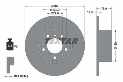 Brake Disc TEXTAR 92042103