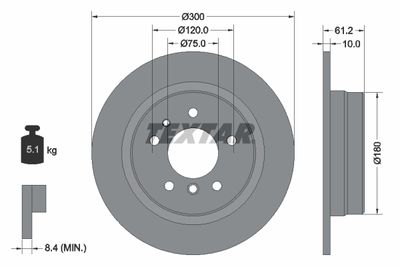 Brake Disc TEXTAR 92042303