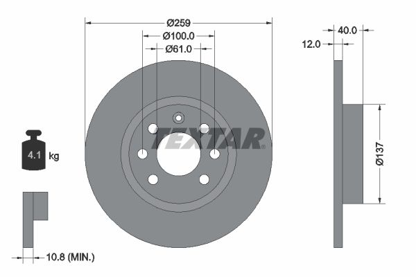 TEXTAR 92050600 Brake Disc