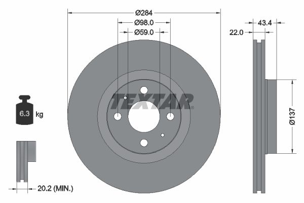 TEXTAR 92053503 Brake Disc