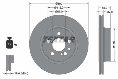 Brake Disc TEXTAR 92056800