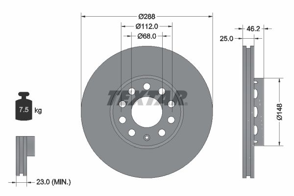 TEXTAR 92057605 Brake Disc