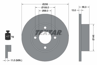 Brake Disc TEXTAR 92057800