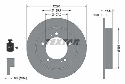 Brake Disc TEXTAR 92066003