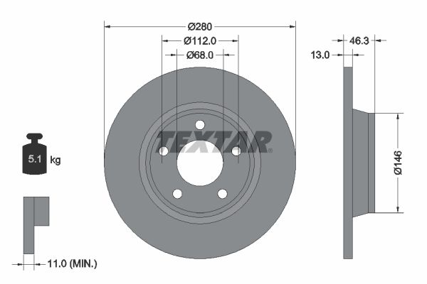 TEXTAR 92071605 Brake Disc