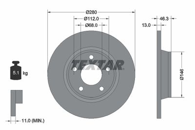 Brake Disc TEXTAR 92071605