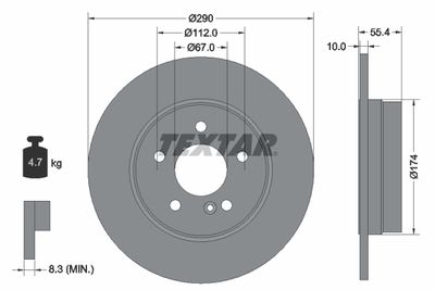 Brake Disc TEXTAR 92072703