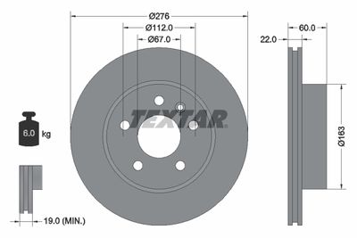 Brake Disc TEXTAR 92074403