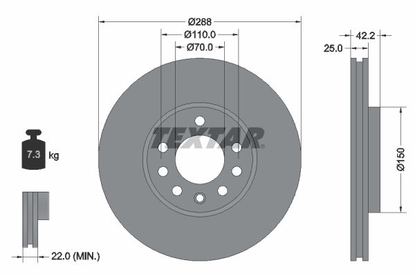 TEXTAR 92075603 Brake Disc