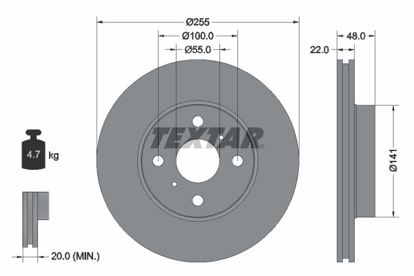 TEXTAR 92077203 Brake Disc