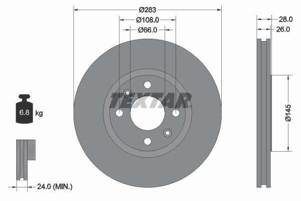 TEXTAR 92078703 Brake Disc