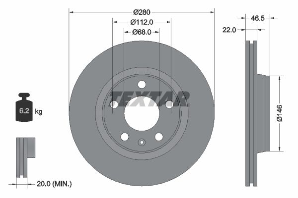 TEXTAR 92083505 Brake Disc