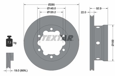 Brake Disc TEXTAR 92089803