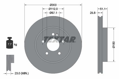 Brake Disc TEXTAR 92089905