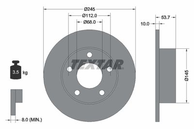 Brake Disc TEXTAR 92090800