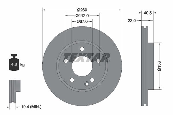 TEXTAR 92091303 Brake Disc