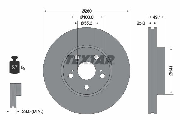 TEXTAR 92096903 Brake Disc