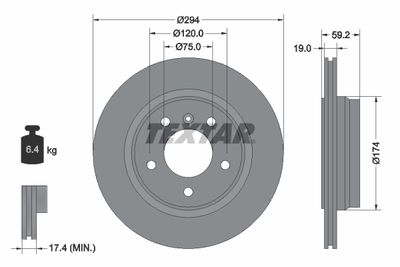 Brake Disc TEXTAR 92097303