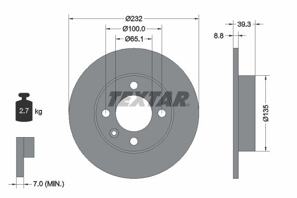 TEXTAR 92098203 Brake Disc