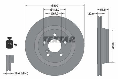 Brake Disc TEXTAR 92099503