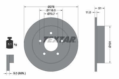 Brake Disc TEXTAR 92099800