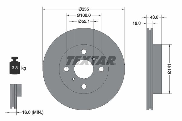 TEXTAR 92103603 Brake Disc