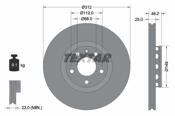 TEXTAR 92106105 Brake Disc