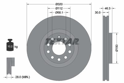 Brake Disc TEXTAR 92106703