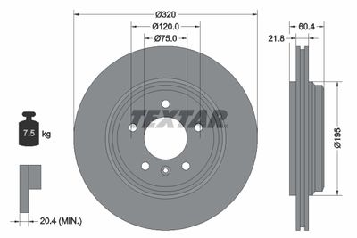 Brake Disc TEXTAR 92107003