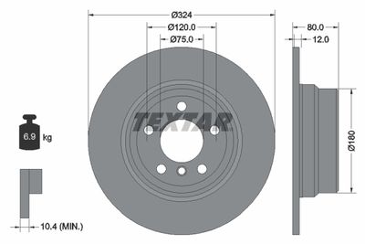 Brake Disc TEXTAR 92107403