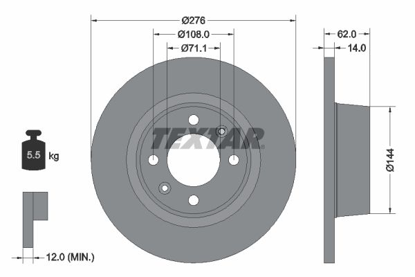 TEXTAR 92107900 Brake Disc