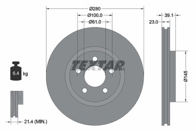 Brake Disc TEXTAR 92108505