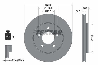 Brake Disc TEXTAR 92108700