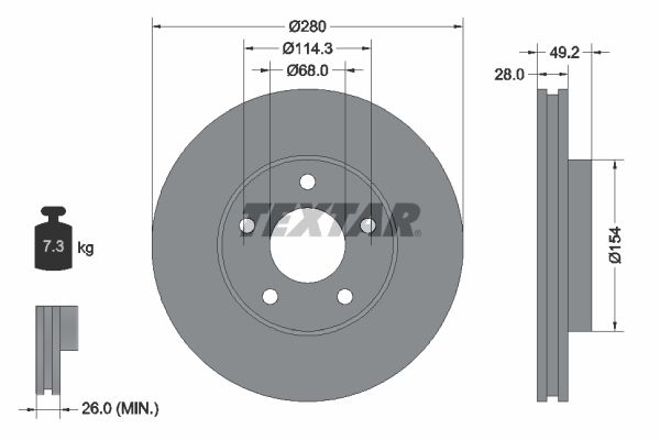 TEXTAR 92109403 Brake Disc