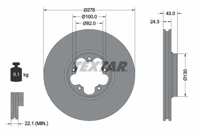 Brake Disc TEXTAR 92110003