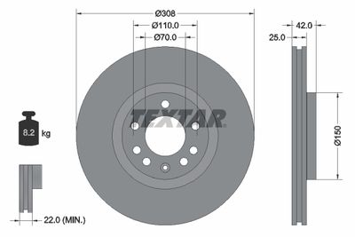 Brake Disc TEXTAR 92110903