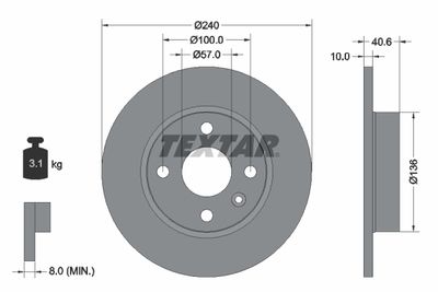 Brake Disc TEXTAR 92111003